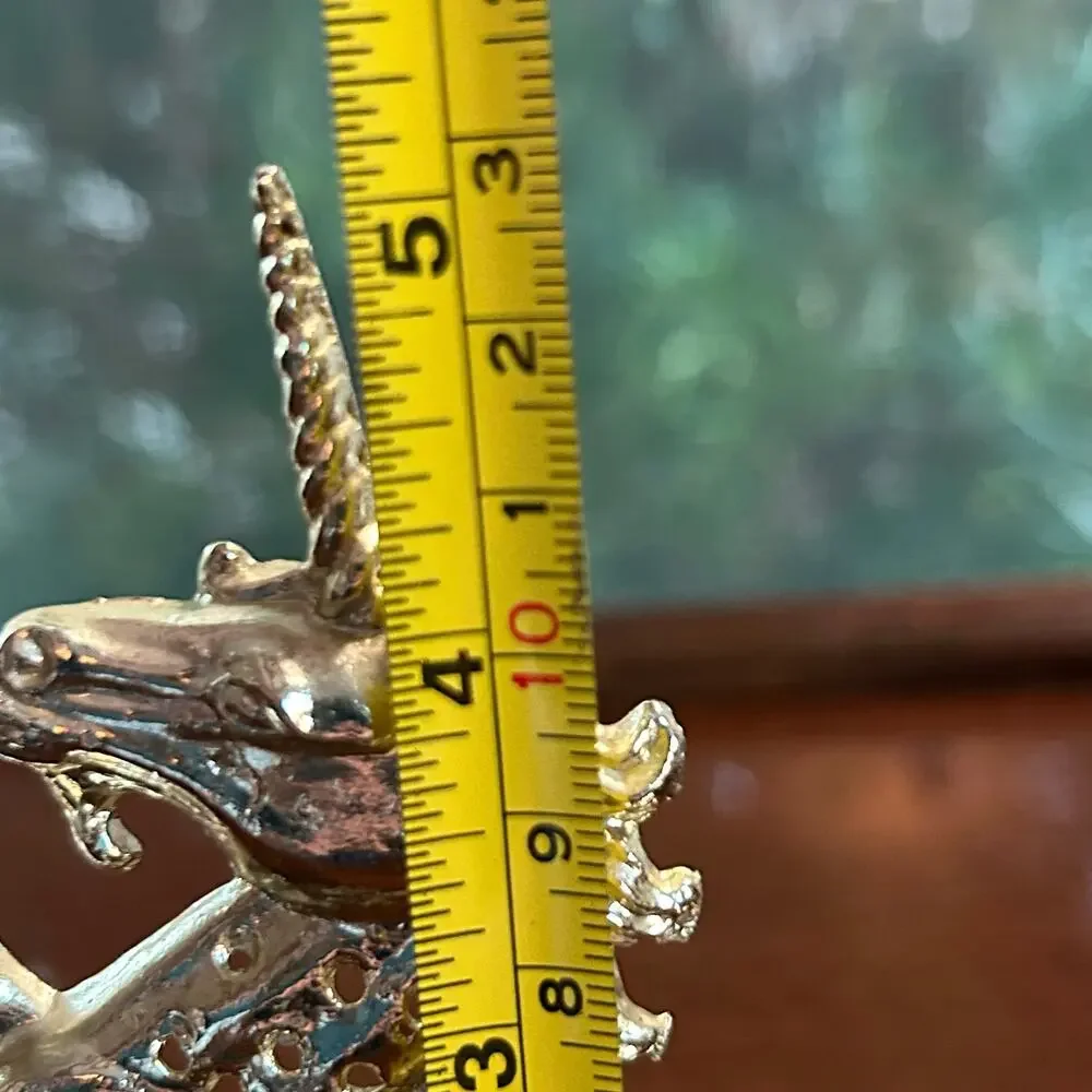 Vintage Torino Gold-Toned Unicorn Earring Holder Display Stand – 5” Tall